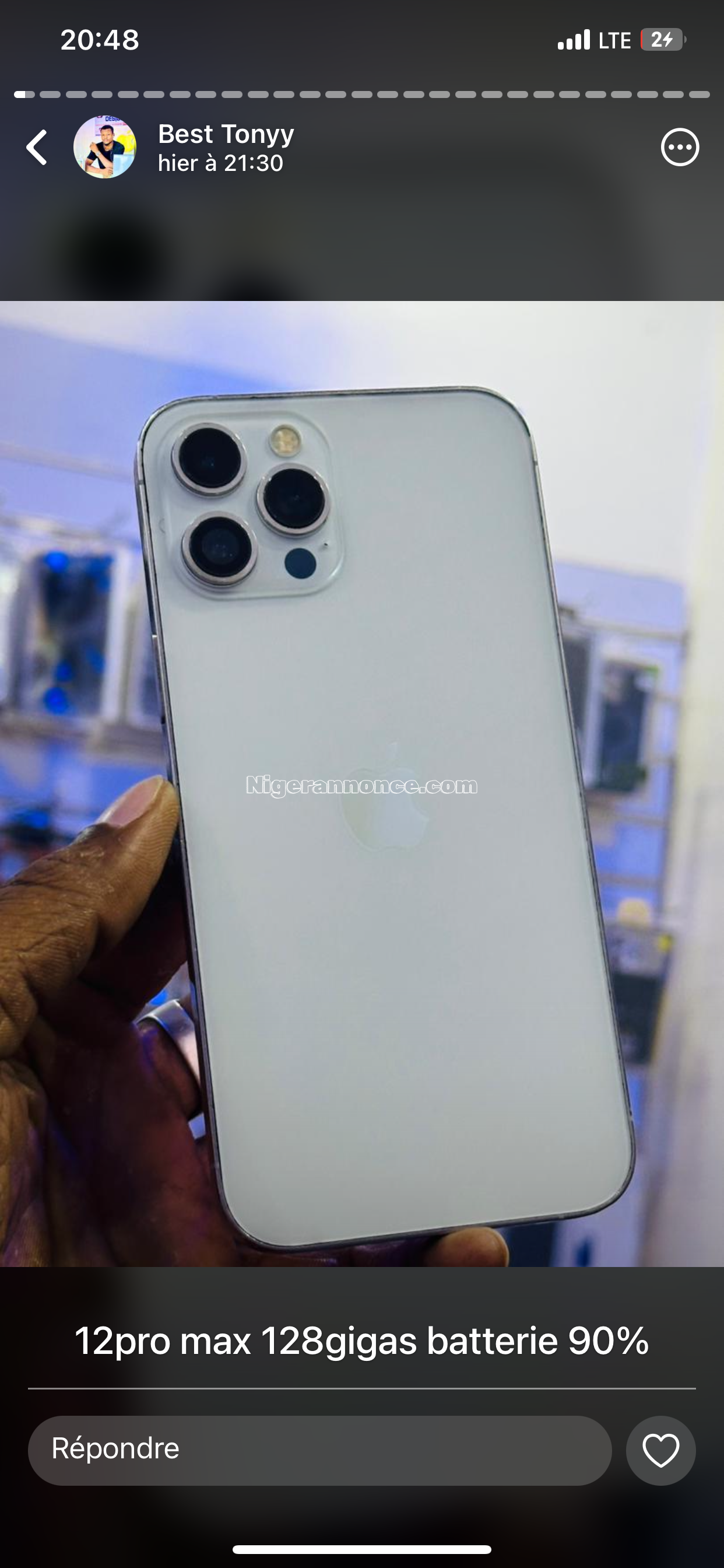 iPhone 12 Pro Max 128g batterie 93% - Niamey
