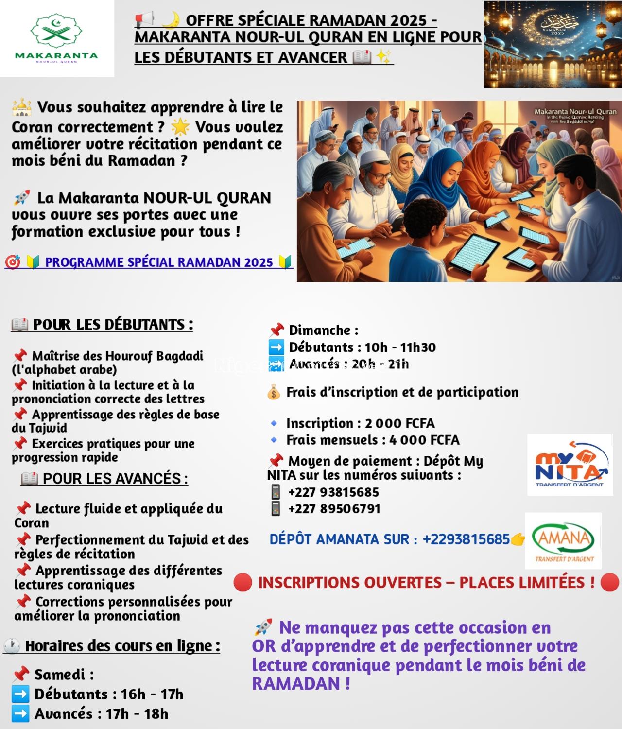 cours en ligne | Niger annonce